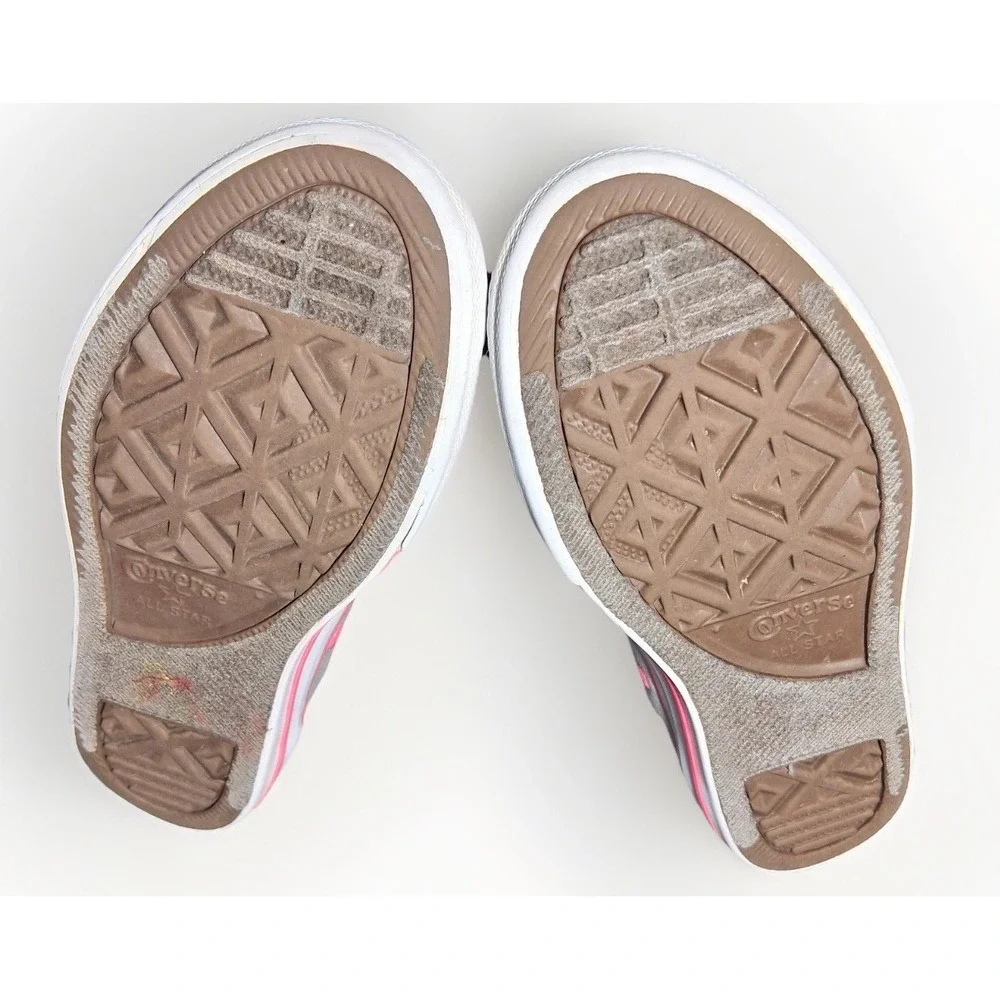 Converse Chuck Taylor All Star Junior 13 Grey Neon Pink Lime Double Tongue Shoes